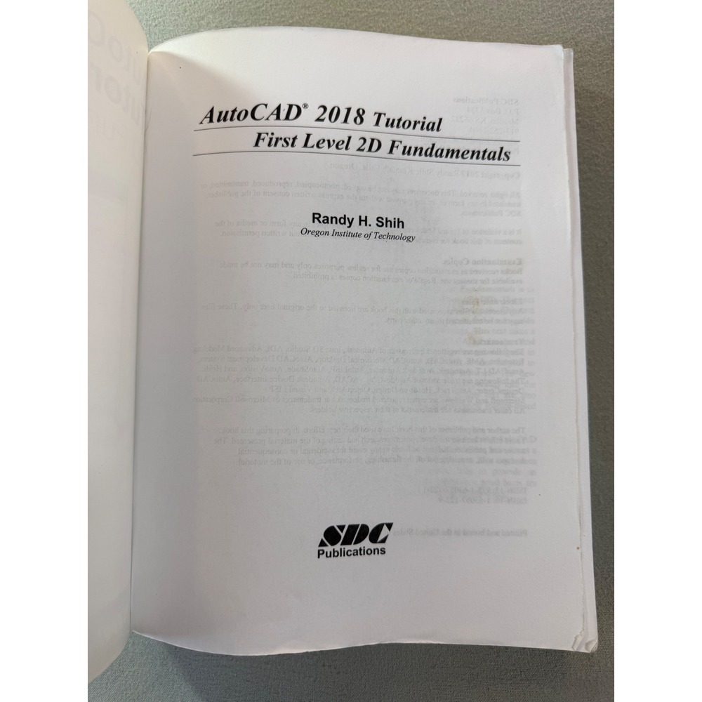 AutoCAD 2018 Tutorial First Level 2D Fundamentals Randy Shih Paperback Book - Picture 6 of 6